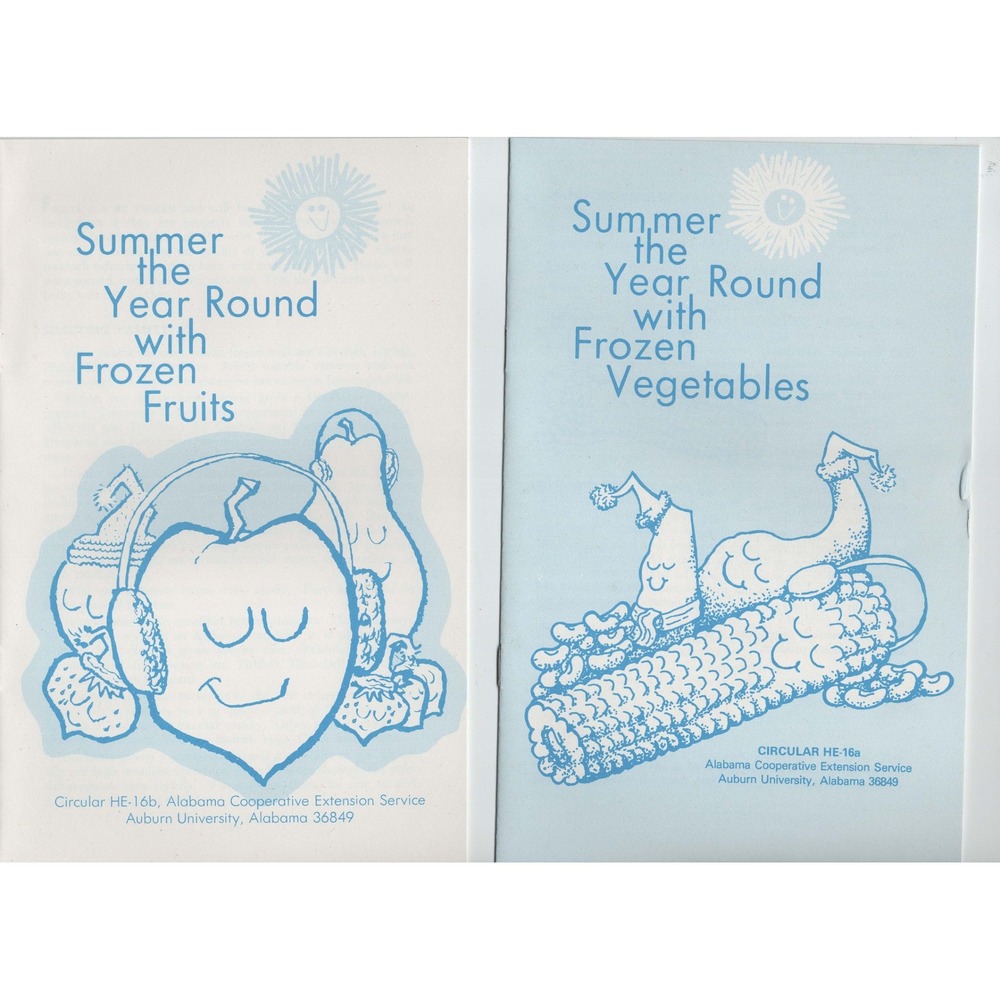 Vtg Alabama Extension Service Frozen Fruits & Vegetables Booklets Auburn Univ
